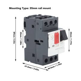 Motor Circuit Breaker Overload Short Circuit Protection Engine Starter Circuit Breaker AC690V 35mm Rail Mount Push Button Motor Starter Protection (GV2-ME06C 1-1.6A)