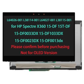 L64026-001 L38114-001 L64027-001 L38115-001 LCD Touch Screen Replacement for HP Spectre X360 15-DF 15T-DF 15-DF0033DX 15-DF1033DX 15-DF0023DX 15-df0013dx Display Digitizer Assembly (Not for OLED)