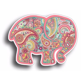 Real Sticky Pink Elephant Sticker Cup Cooler Car Vehicle Window Bumper Paisley Laptop Decal