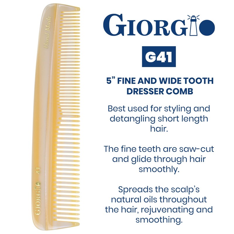 Giorgio G36 Handmade All Fine Tooth Pocket Comb for Men,