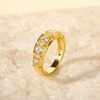 Jeulia 925 Sterling Silver Women's Yellow Gold Engagement Ring Eternity