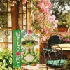 Dyrenson Meditation Yoga Frog Welcome Decorative Garden Flag