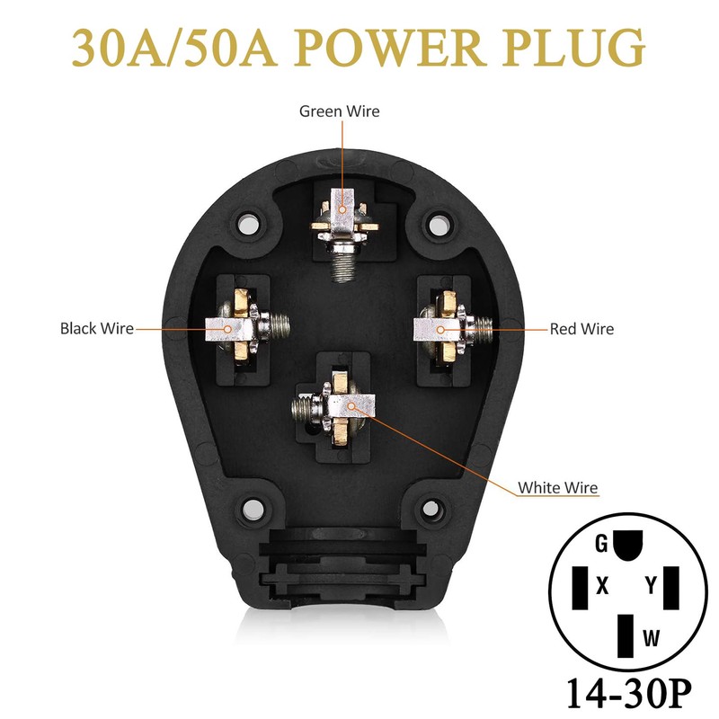 Nema 14-30P Plug 125/250 Volt Plug with 3 Pole 4
