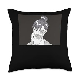 Anime Boy with Mask - Stylish Character Design Throw Pillow