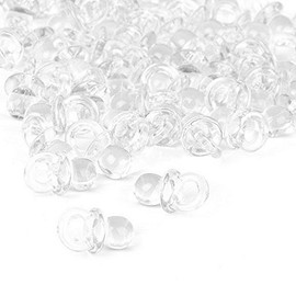 CHSYOO 100 x Mini Deco Pacifier Set, Confetti Table Decoration Confetti Streudeko Giveaway Gift for Christening Babyshower Baby Shower Wedding Birthday Kids Party, White