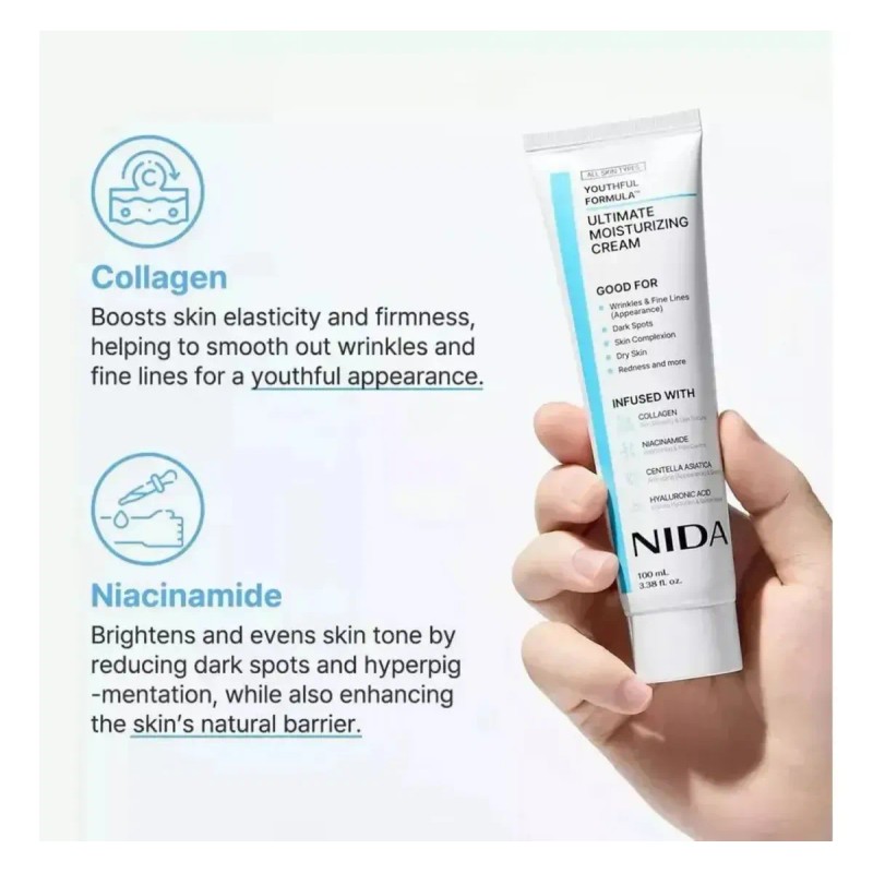 Pack 2 Crema Juvenil Hidratante Original Nida Coreana