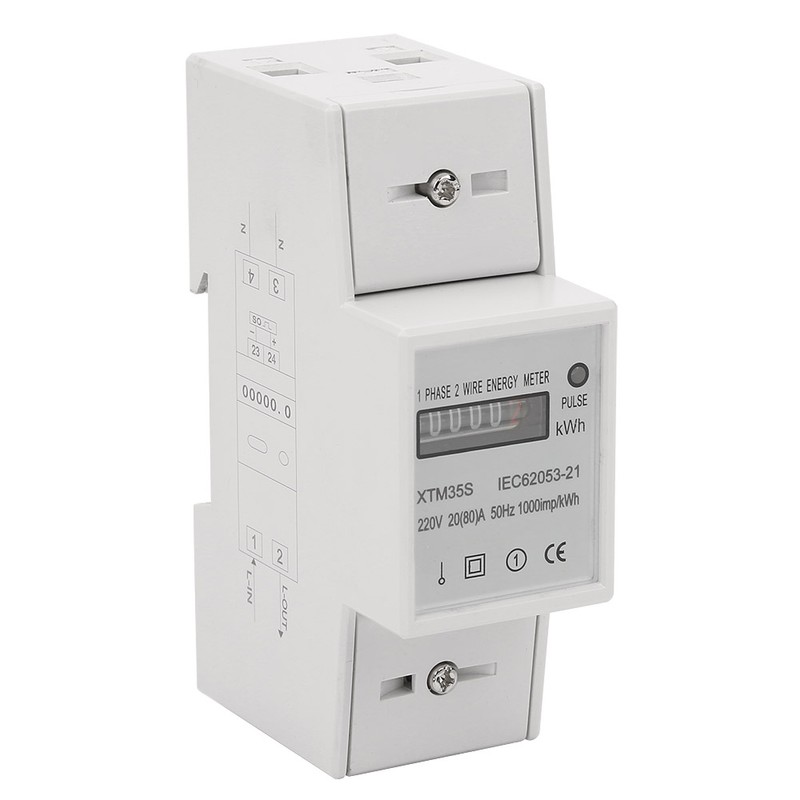 Digital 1 phase 2 Wire 2P Din Rail Electric Meter