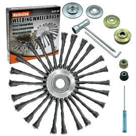 NeJesZoe 10 Inch Steel Wire Weed Wheel Brush Cutter Trimmer Head, Weed Trimmer Blade Head for Weed Eater,Brush Cutter,Weed Wrackers, Compatible with Husqvarna, Sthil, Moss Grass Rust Removal
