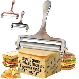 TOPULORS Stainless Steel Wire Cheese Slicer Handheld Adjustable Thickness