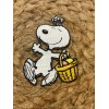 Snoopy Basket cartoon EMBROIDERED PATCH rare 90s Vtg Hat Iron