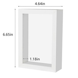 4x6 Small Shadow Box Frame Display Case,Display Case Box for Memorabilia,Wedding Memories, Pins,Awards,Crafts,Tickets and Photos (White, Rjgyxq)