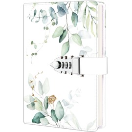 ZXHQ Diary with Lock for Girls and Women, Secret Lock Journal with Exquisite Pattern Design, Refillable Faux Leather Notebook, Size A5 (21 x 15 cm)