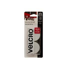 VELCRO Brand 90363 Industrial Fasteners Stick-On Adhesive | Professional Grade Heavy Duty Strength | Indoor Outdoor Use, 1 7/8in, Circles 4 Sets