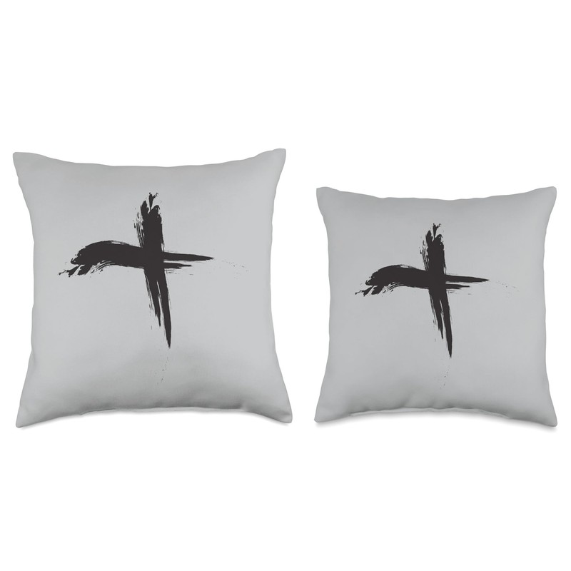 Ash Wednesday Ashes Catholic Lent Easter Cross Throw Pillow