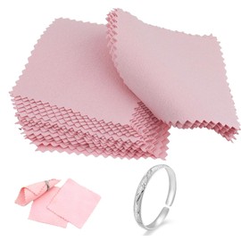 30 Pieces Jewellery Cleaning Cloth,Silver Double Sided Polishing Cloth,Easy to Carry and Wiping Reusable 8 * 8cm Pink Jewelry Cleaning Cloth,for Gold,Silver,Silverware,Watches,Platinum Jewelry.