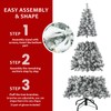 7FT Flocked Christmas Tree – Artificial Snowy Holiday Tree with
