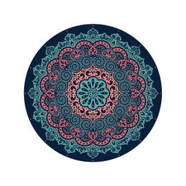 nuveti Large Meditation Mat Non Slip Round Yoga Mat Natural Rubber with Sueded Surface Exercise Mat Perfect for Meditating, Stretching, Yoga（140CM X 3.5MM Thick)