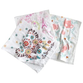 Hiorie Face Towels, Gauze Towels, Set of 3, Cute Travel Pattern, Made in Japan, Thin, Quick Drying, Travel Series 3 Piece Set