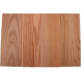 Barrington Hardwoods Domestic Exotic Variety Pack - Grey Elm, Coffee Nut, Quarter Sawn Sycamore, Butternut - 3/4" x 4" (4 Pcs) (3/4" x 4" x 18")