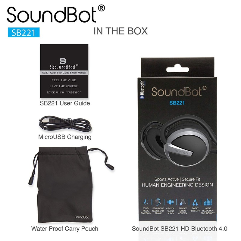 Soundbot SB221 HD Wireless Bluetooth 4.0 Sports-Active Headphones for 20Hrs