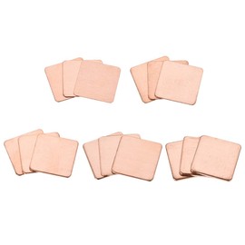 sourcing map Flat IC Chipset Thermal Copper Heatsink for CPU GPU RAM 20 x 20mm with Thickness 0.3/0.5/0.8/1.0/1.5mm Total 15pcs