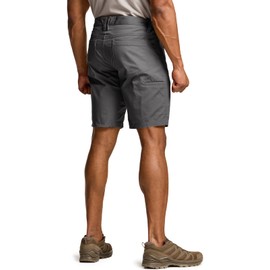 CQR Men's Flex Casual Cargo Shorts, Lightweight Water Resistant Golf Shorts, Stretch Tactical Work Shorts with Multi-Pocket, Negotiator Charcoal, 32W x 10L