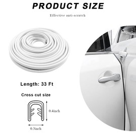 NYTKL 32.8Ft(10M) Car Door Edge Guards, U-Shaped No Glue Automotive Edge Trim Seal Protector Molding, Universal Vehicle Door Entry Guard Protective Strip, Exterior Car Accessories