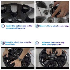 TULALUX Wheel Skins Compatible with Toyota Tacoma 2024-2025; Glossy Black Wheel Covers; Set of 4 Packs；17-inch