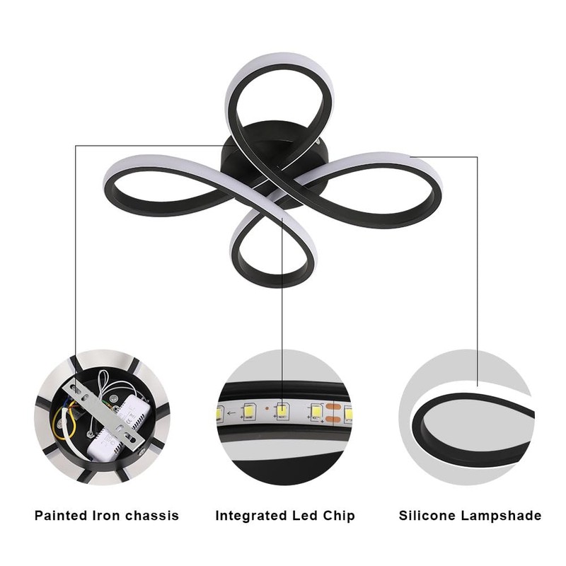 SENQIU LED Ceiling Light, 30W Modern Acrylic Ceiling Lamp, Flower