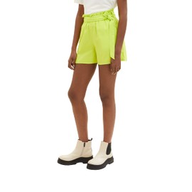 TOM TAILOR Denim Women's Relaxed Fit Paperbag Shorts, 24702 - Neon Lime
