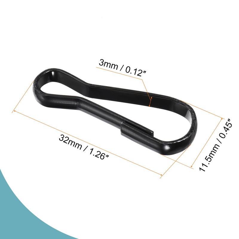 sourcing map Spring Hooks Snap Clip Hooks 32x11.5x3mm Iron for