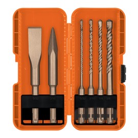 Truper JSDS-6, Juego de 6 brocas y cinceles SDS plus en estuche