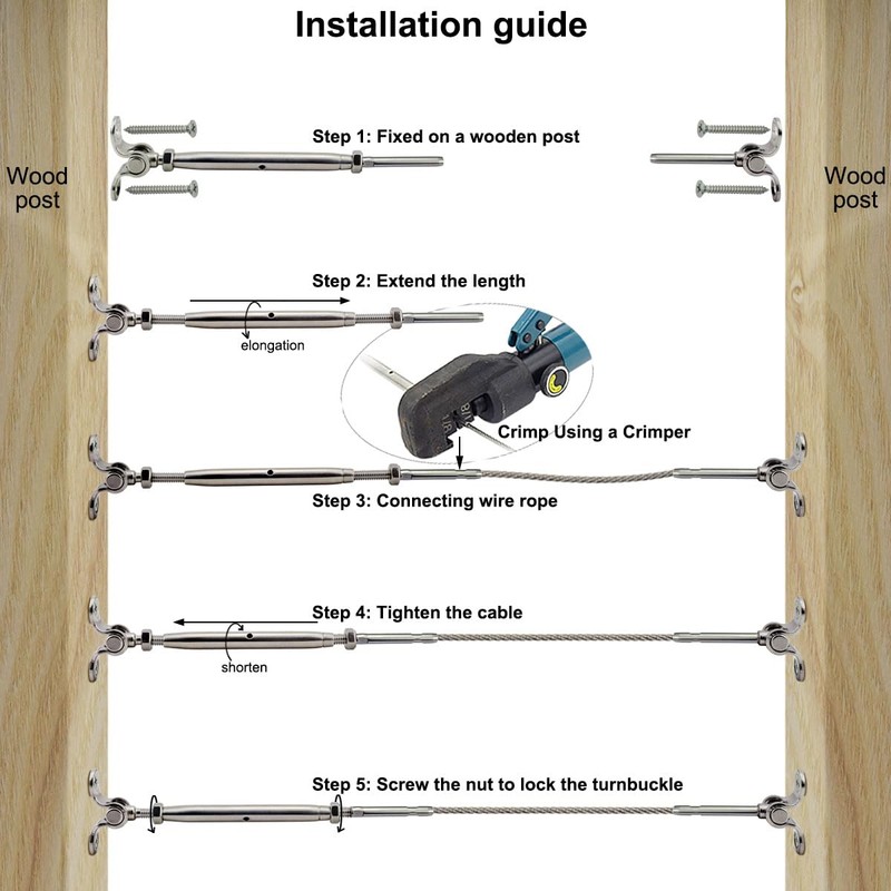 Saiksa Cable Railing Hardware Kit, for 1/8" Cable Railing System
