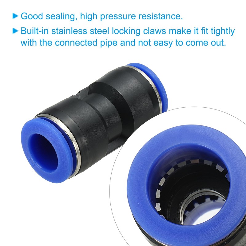 PATIKIL 5pcs 14mm Push To Connect Fittings Plastic Airline Hose