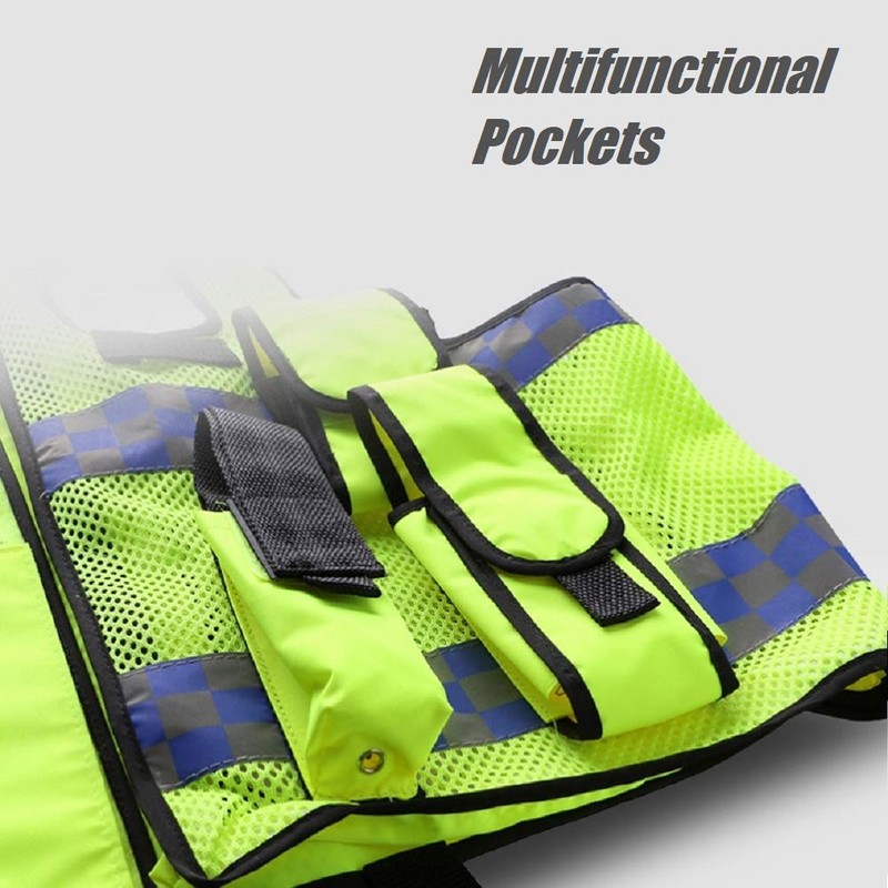 HYCOPROT Hi Vis Viz High Visibility Mesh Reflective Safety Vest