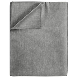 Twin XL Size Flat Sheet - Hotel Quality Top Flat Bed Sheet Only - Ultra-Soft, Comfy Breathable & Cooling - Fade & Wrinkle Free - Easy-Care, Stain & Shrink Resistant Bedding - Oeko-Tex - Heathered Grey