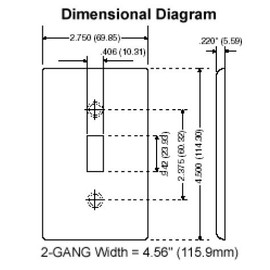 5 Pack Leviton 88006 2-Gang 1-Toggle 1-Blank Device Combination Wallplate - White
