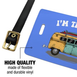 I'm Trippin' Retro Van Funny Humor Luggage ID Tags Carry-On Cards - Set of 2