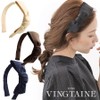 Vingtaine HK-90a-BK Asymmetrical Ribbon Headband for Weddings, Afterparties, Head Accessories,