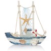 com-four® Maritime Decorative Sailing Ship Boat in Distressed Look Wooden