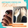 Artquee 28pcs Solid Black Press on Toenails Short Fake Toe