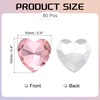 sourcing map 80Pcs Heart Rhinestones, 10mm Pointed Back Heart Glass