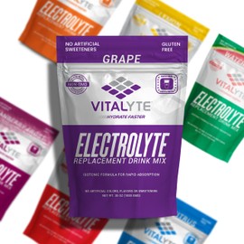 Vitalyte Vitalyte Electrolyte Powder Drink Mix, Isotonic Electrolyte Hydration Mix, Gluten Free Post Workout Powder Mix, Pack of 1, 35 oz., Grape Flavor