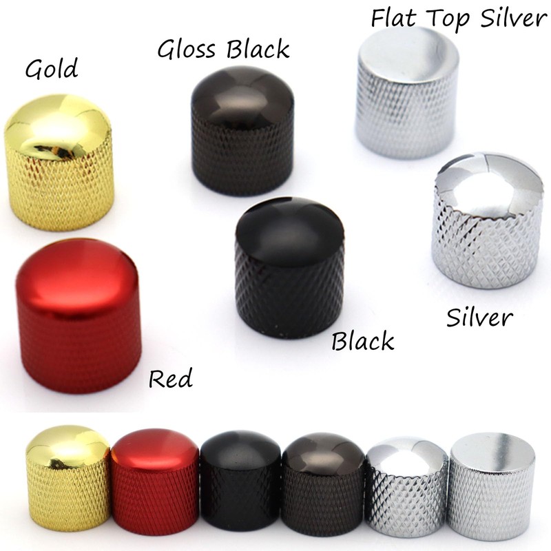 Samherome 3pcs Textured Metal Guitar Knobs Volume Tone Control Knobs