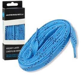 Winnwell Non Waxed Hockey Skate Laces - Ice Hockey & Roller Blade Skates Laces, Multiple Lace (Black/White, 84")