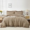 Andency Taupe Queen Comforter Set(90x90Inch), 3 Pieces(1 Ruffle Comforter and
