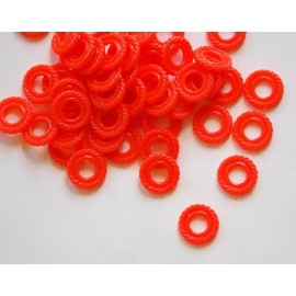 Vintage Orange Plastic Ring Beads bds002A