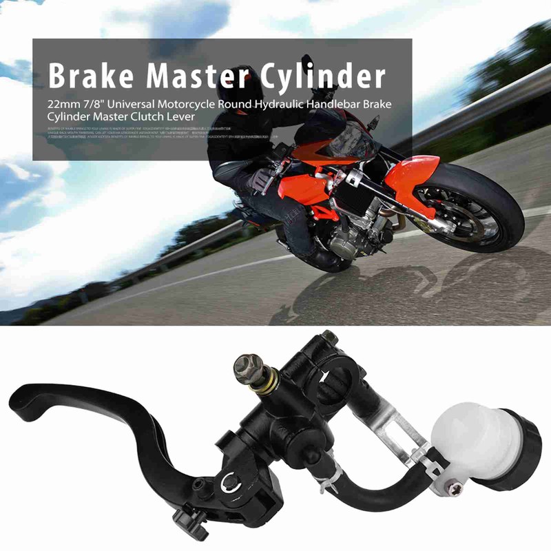 22mm 7/8" Universal Motorcycle Hydraulic Handlebar Brake Pump Cylinder Master