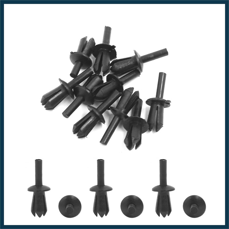 TUCKBOLD 10pcs 5mm Plastic Rivet Engine Trim Fastener Panel Retainer