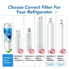 IcePure RWF0900A Fit For WRX735SDHZ Filter 4 WRF555SDFZ09 9006 Water Filter 5PCS